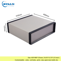 Boîtier d'amplificateur audio en métal, boîte de jonction DIY, boîtier d'instruments électroniques, boîtier de projet en fer, boîte de batterie DIY, 430*400*135mm