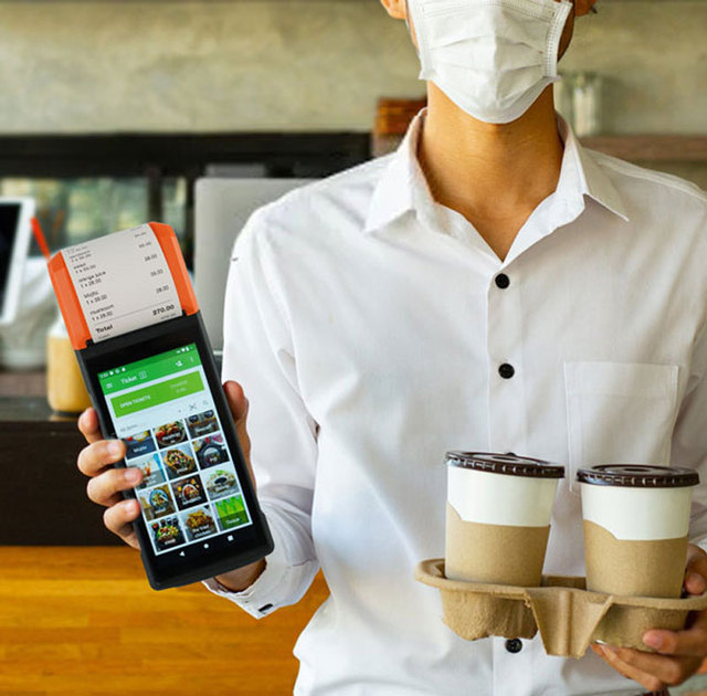Android 14 Pos Billing Machine NFC Pos PDA  4G Retail Handheld Pos Terminal With 58mm Printer,Support Google Playstore