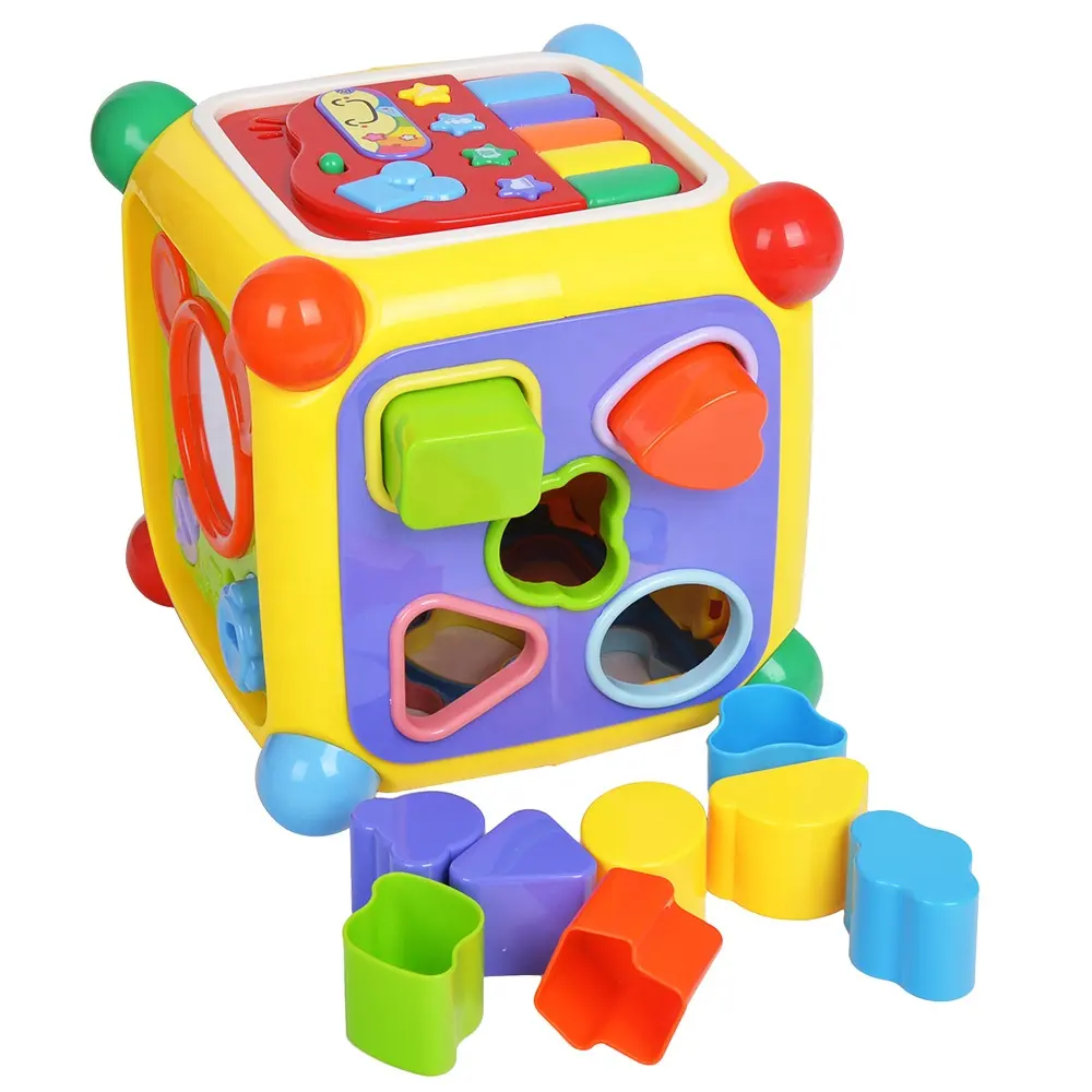 Funny Multifunctional Soft Safe Plastic Kids Education Toy Baby Musical Cube