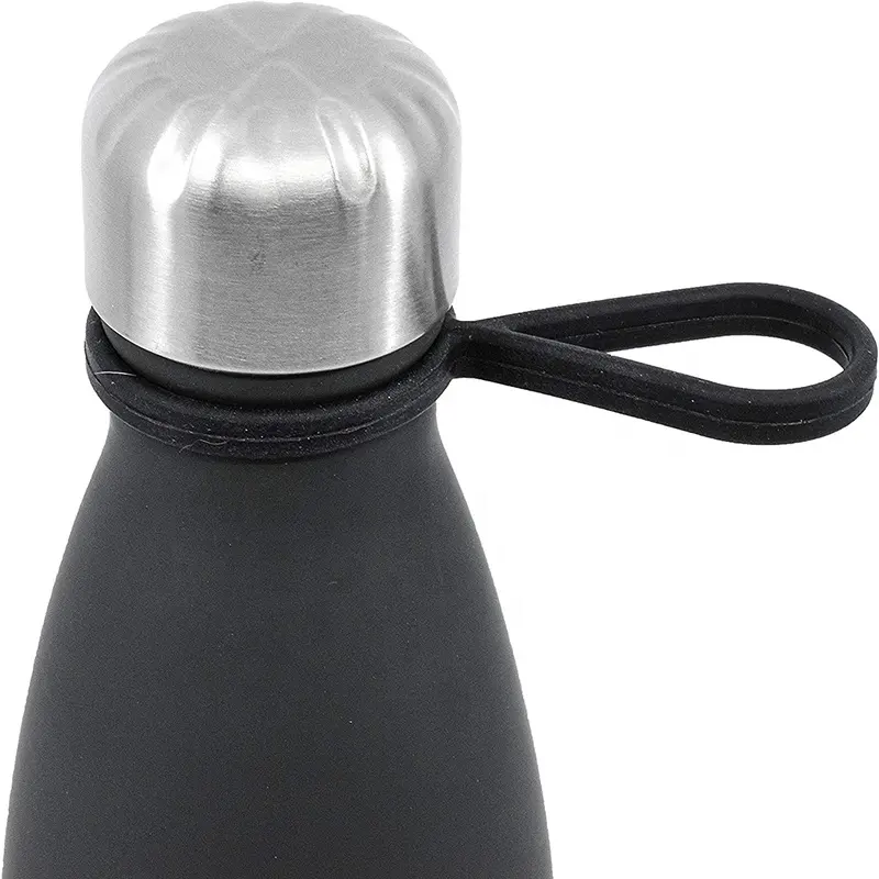 Özel silikon su şişesi taşıyıcı renkli şişe tutucu için döngü kolu paslanmaz çelik su şişeleri