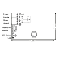 BSSY)K226+G16 DC10-30V Carte de contrôle par empreinte digitale avec mot de passe, sortie relais, administrateur/utilisateur / Pour système d'accès aux portes