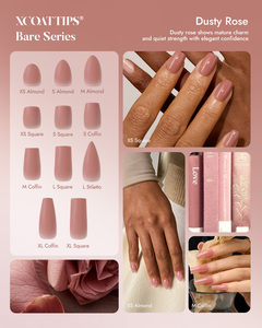 XCOATTIPS Faux Ongles Carrés Amande Nude Naturel 160 Pièces Vente en Gros Haute Qualité Gel Doux X Press-On Nails En Gros - Product Image 4