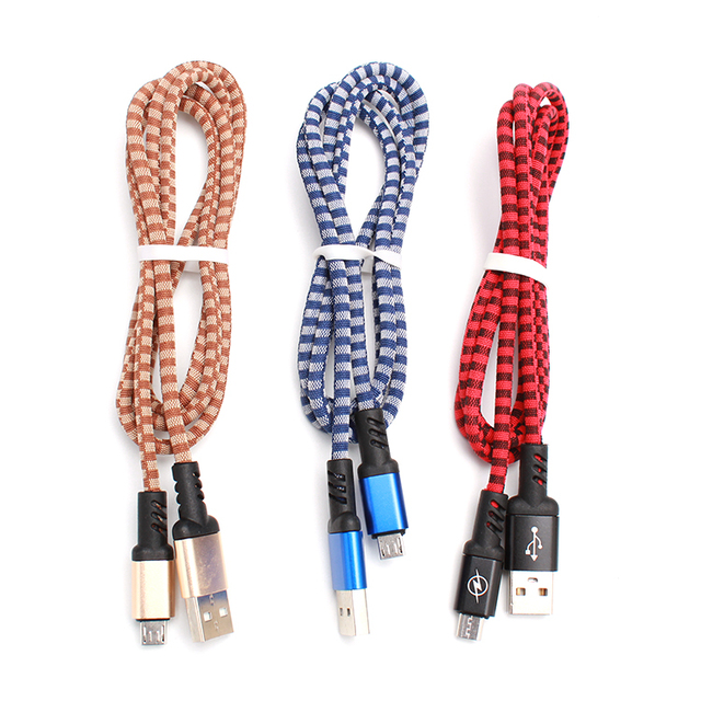 Factory Price Braided V8 Micro Usb Cable Fast Charging Usb Cable for Smart Mobile Phone Accessories