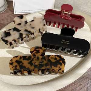 YUzi กิ๊บหนีบผมรูปฉลามแนววินเทจ10ซม. ที่หนีบผมออกแบบโลโก้ได้เองสีทึบเครื่องประดับผมหรูหราสำหรับทุกวัน - Product Image 1