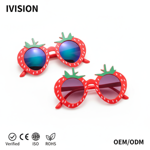 Aardbei Kinderzonnebril Zonwering Uv400 Zonnebril Cartoon Decoratief Speelgoed Fris En Lief Feestbril - Product Image 1