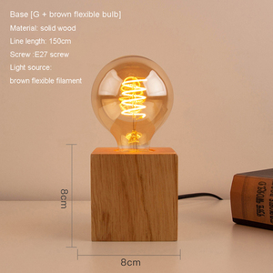 Soporte de luz de noche E26 Bases de enchufe de madera Soporte de lámpara de madera maciza Soportes de lámpara de haya con enchufe <span class=keywords><strong>E27</strong></span> Soporte de lámpara de noche personalizado Luces LED - Product Image 6