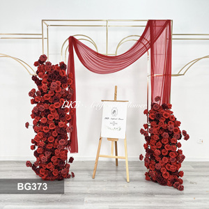 DKB luxury wedding background stage decoration red rose 5d artificial wedding backdrop decor rose floor flower - Product Image 1