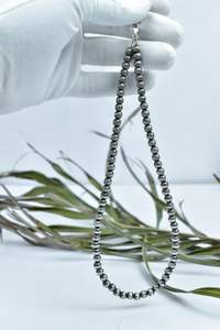 สร้อยคอเงินแท้ทำมือประดับมุกทรงจาน 14 มม. ยาว 26 นิ้ว เครื่องประดับหรูหรา ของขวัญสำหรับเธอ - Product Image 6