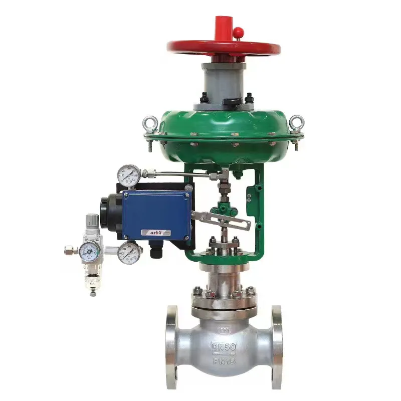 3 Way Single-seated Stainless Steel Water Steam Gas Pneumatic Actuator Diaphragm Flow Control Regulate Valve