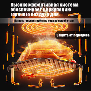 Friteuse à air intelligente multifonction en acier inoxydable de style industriel, double élément chauffant, sans huile, friteuse à air électrique numérique - Product Image 6