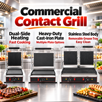 Grill de contact commercial en acier inoxydable avec surface antiadhésive, machine à panini électrique avec rainures pour hôtel