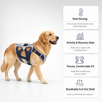 Harnais intelligent pour la santé des animaux de compagnie, traceur GPS pour chien avec moniteur de fréquence cardiaque et de température cutanée, étanche IP67, harnais intelligent pour la santé des chiens