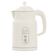 Bouilloire électrique sans fil en verre 1,7 L 1500-1800 W avec arrêt automatique et base rotative à 360° - Portable pour la maison et la cuisine