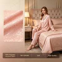 Tissu Jacquard 100% Polyester en Gros à Prix Abordable, Bonne Tenue, Résistant aux Taches, Confortable pour Vêtements de Nuit, Pyjamas et Tenues Décontractées