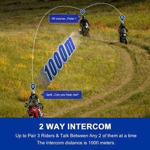 M1-S 4-6riders อากาศ1000เมตรหมวกกันน็อคไร้สายบลูทูธชุดหูฟังอินเตอร์คอมสำหรับผู้ขับขี่รถจักรยานยนต์และนักเล่นสกี - Product Image 4