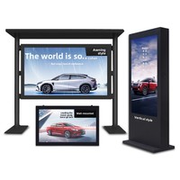 Kiosque publicitaire extérieur sur pied, étanche, résistant à la pluie, écran tactile haute définition et haute luminosité