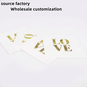 HANLIN Gold Stamped Printed Napkins 250mm Square 3 Ply For Weddings Valentine'S Day - Product Image 3