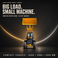 Radlader LW942 Kompakter Frontlader, 2000kg Nutzlast 0,9m3 Schaufel, Baumaschine für Aushub und Verladung
