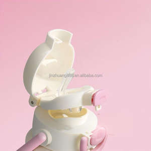 Bouteille d'<span class=keywords><strong>eau</strong></span> isotherme en gros à motif de dessin animé, gobelet en acier inoxydable avec paille et poignée de transport pour enfants, école, sport, cadeau 2026 - Product Image 2