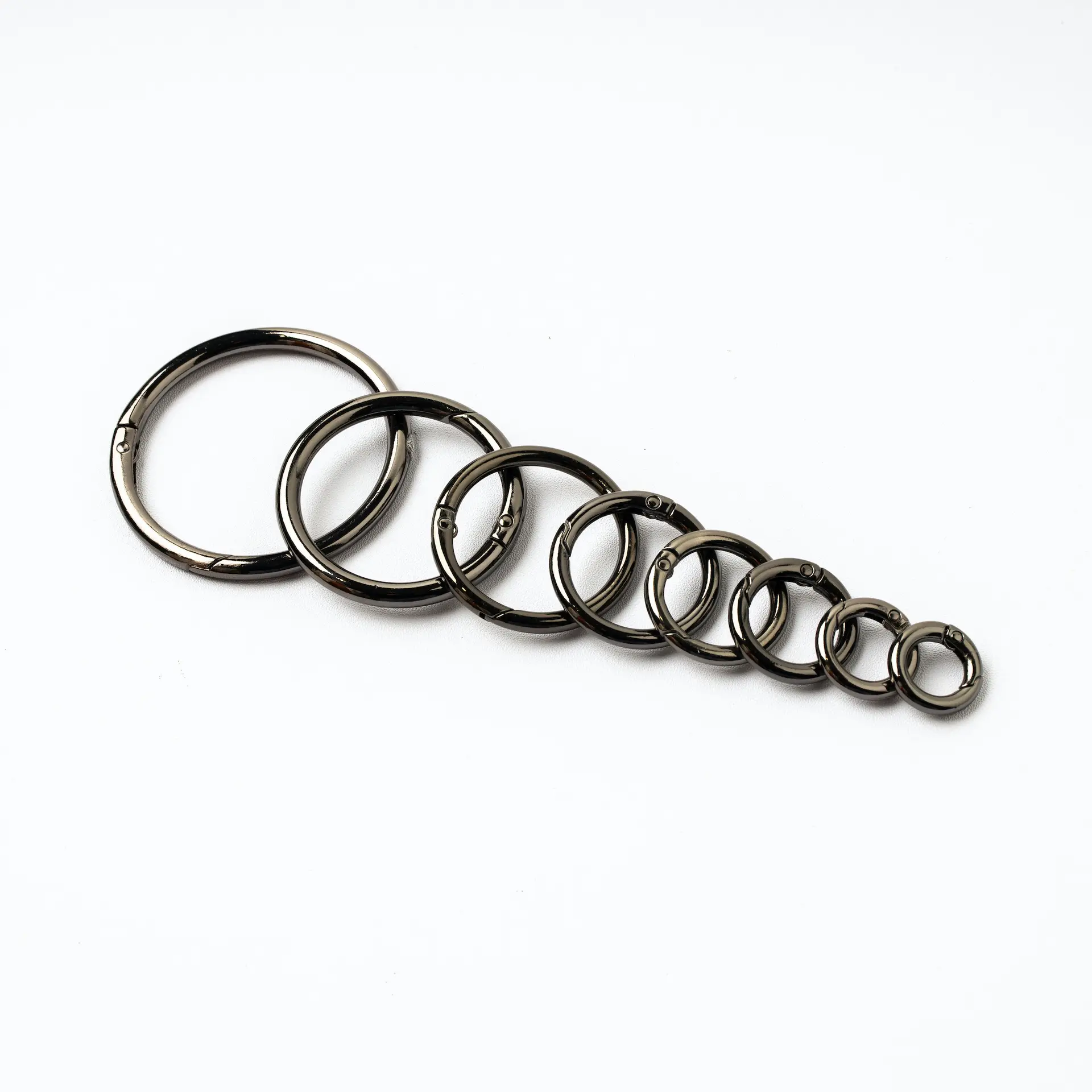 Custom Metal Lock Ring 9-50 mm Circle Snap Clip Hook Ring Spring Gate Clasp Buckle Round Spring