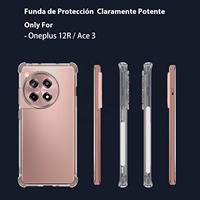 Étui transparent en TPU pour OnePlus 12R/Ace 3, protection de qualité militaire, design transparent aux quatre coins, épaisseur 1,5 mm, coque de téléphone portable