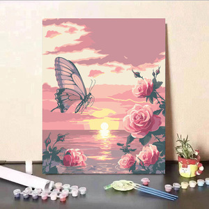 Pintura enmarcada por número de adultos, Kit de pintura de números al óleo DIY sobre <span class=keywords><strong>lienzo</strong></span>, dibujo colorido con marco para decoración del hogar - Product Image 4