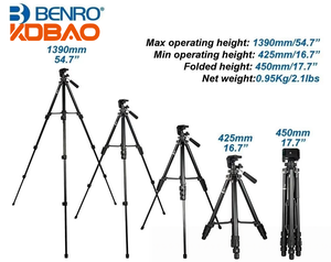 Trípode Kdbao <span class=keywords><strong>Benro</strong></span> T-560, Trípode Ligero Plegable para Cámaras sin Espejo, Cámaras DSLR, Videocámaras, Hecho en China - Product Image 4
