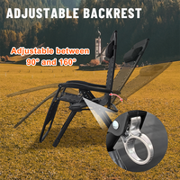 Chaise de camping double d'extérieur, fauteuil inclinable, chaise longue en maille, chaise pliante d'extérieur à gravité zéro avec coussin