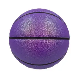 Laser Dazzle Color PU Leather Training Basketball Sporting Goods Special Leather Basketball Customized Leather