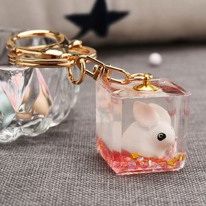 Creative Milk Bottle Animal Doll Liquid Keychain Cute Flowing Quicksand Rabbit <b>Key</b> <b>Chain</b> - Product Image 4