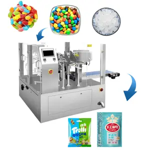 Máquinas de embalaje de bolsas de pie multifunción Máquina de llenado de embalaje de bolsas prefabricadas de caramelos de goma