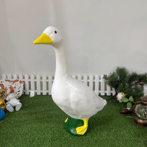 Statuetta di Oca Bianca in Resina, Decorazione per Cortile e <span class=keywords><strong>Giardino</strong></span>, Statua Animale Simulata per Paesaggistica - Product Image 2