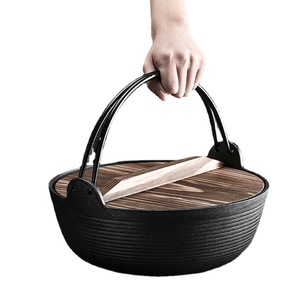 Olla Japonesa Antiadherente Shouki, Sartén de Hierro Fundido <span class=keywords><strong>para</strong></span> Sukiyaki, Olla de Hierro <span class=keywords><strong>para</strong></span> Shabu Shabu, Nabe, Yosenabe, Olla <span class=keywords><strong>para</strong></span> Calentar Comida al Aire Libre - Product Image 2