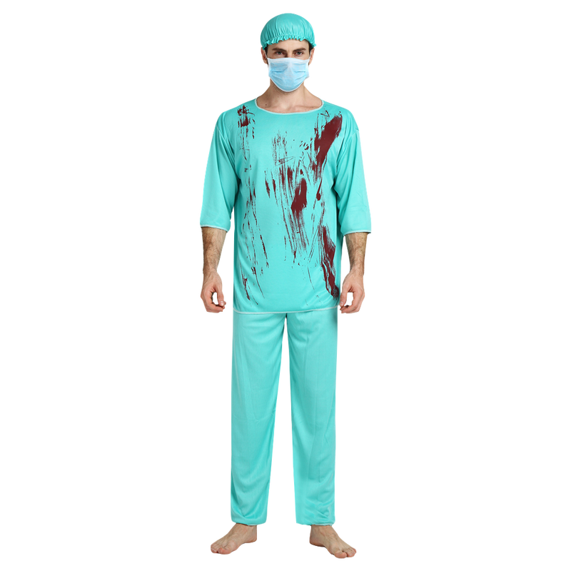 Blue Doctor Costume Adult Men Medical
