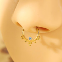 Clicker en acier chirurgical 316L de calibre 16 personnalisé Anneau de nez à segment articulé Bijoux de piercing au septum