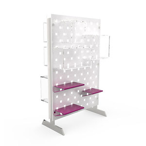 Tầng thường vụ lưu trữ Giá cửa sổ đôi bên Gondola hiển thị đứng với Acrylic trở lại bảng điều khiển - Product Image 2