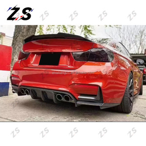 Diffuseur arrière en carbone <span class=keywords><strong>ZS</strong></span> pour BMW F80 F82 F83 F8X M3 M4 mise à niveau V Style diffuseur de lèvre de pare-chocs arrière en Fiber de carbone 2012-2020 - Product Image 2