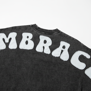 Vente en gros T-shirt avec broderie lavée vintage T-shirts avec logo personnalisé pour unisexe - Product Image 1