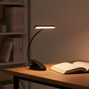 Lámpara de Mesa con Clip para Libros de Doble Fila, Lámpara de Noche Pequeña para Partituras, con Batería de Litio Integrada, Diseño Moderno - Product Image 1