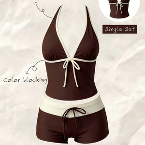 Ensemble Tankini Rétro à Pois 2026, 2 Pièces, Maillot de <span class=keywords><strong>Bain</strong></span> Halter à Nouer sur le Devant avec Shorty, Effet Ventre Plat, Modeste, pour Femme - Product Image 4