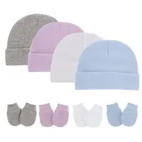 Ensemble de chapeaux pour nouveau-nés, gants et casquettes unisexe pour bébés filles et garçons, pour l'automne, set pour nourrissons, tout-petits,