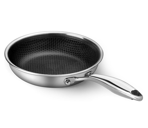 Hex Clad Frying Pan Tri ply thép không gỉ chất lượng tốt nhất gốm tổ ong không dính lớp phủ Chảo cảm ứng đồ nấu nướng không pfas - Product Image 1