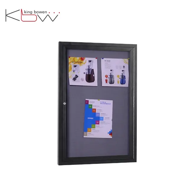 KBW密閉型掲示板24 "x36" シングルドア、キー付きロック付きセキュリティ耐久性と学校のオフィスへの簡単な設置
