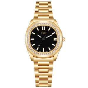 Nuevo reloj de mujer elegante con diamantes, calendario, acero inoxidable, resistente al agua, reloj de cuarzo. - Product Image 5