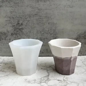 Белая цементная Цветочная форма с широким горлышком, силиконовая форма для выращивания цветов