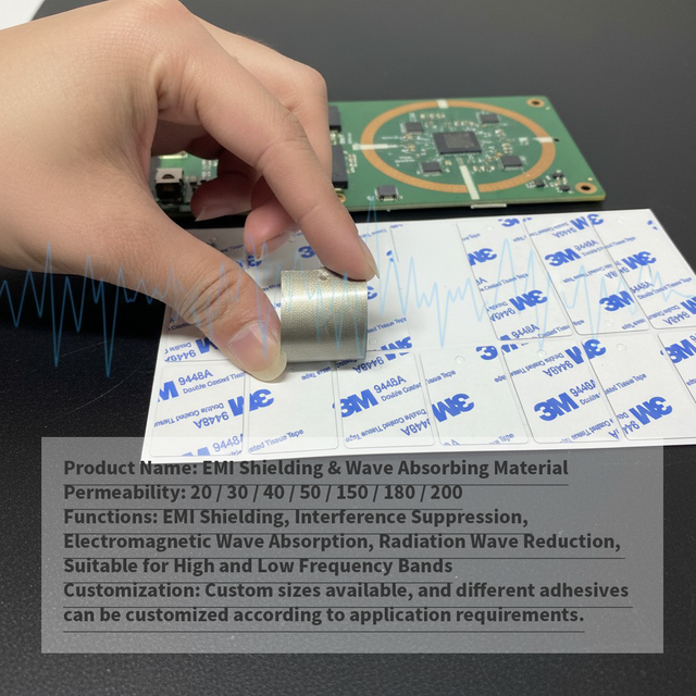 Antimagnetic Sticker EMC Absorber Electromagnetic Wave Absorbing for Metal Shell Wearable Device NFC RFID Anti-interference