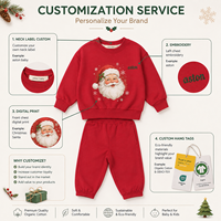 Ensemble de survêtement en molleton bouclette pour enfants, collection automne-hiver, avec pull et pantalon de jogging, thème Noël, pour bébés et jeunes enfants, vente en gros en stock