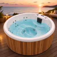 Spa familial de luxe pour 5-6 personnes, bain à remous extérieur, jacuzzi homologué CE avec haut-parleur Bluetooth et éclairage LED