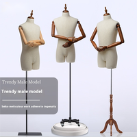 Maniquí Masculino de Medio Cuerpo Estilo Coreano de Alta Gama, Accesorios para Exhibición en Tiendas de Ropa, Muñeco de Exhibición para Escaparates