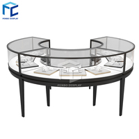 Nouveau design de table de présentation de bijoux en verre pour magasin bijouterie accessoires de décoration bijouterie vitrine design boutique